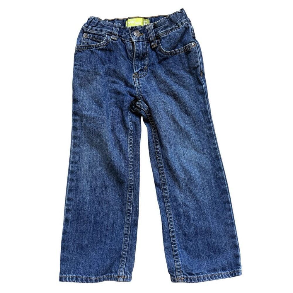 Toddler Boys Old Navy Dark Rinse Adjustable Tab Straight Leg Jeans - Sz 4T